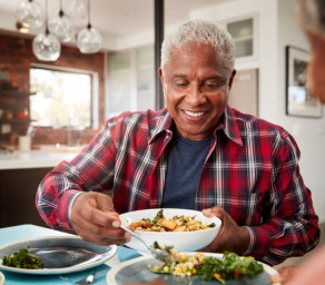 a man eating