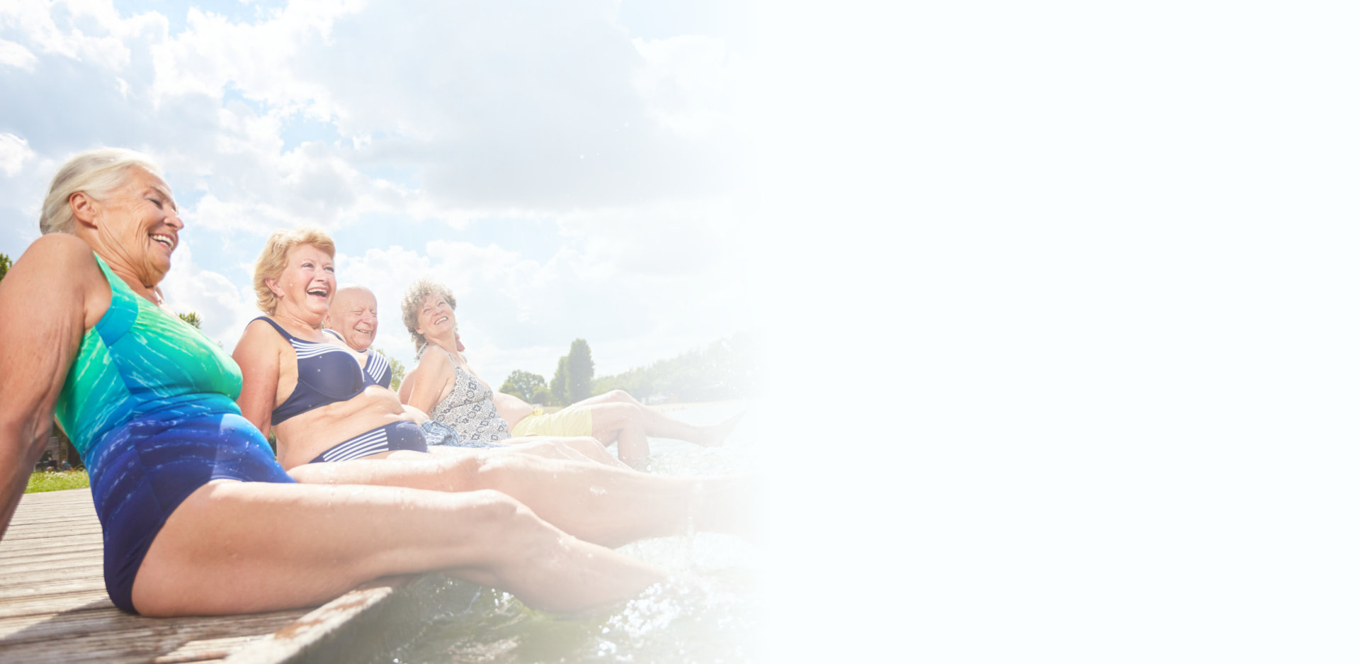 elderly women sunbathing